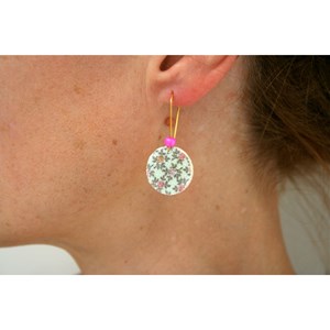 Boucles d'oreilles dormeuse bois liberty