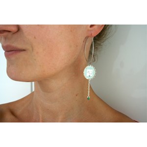 Boucles d'oreilles bois imprimé origami
