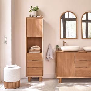 Colonne de salle de bain en teck 45 cm