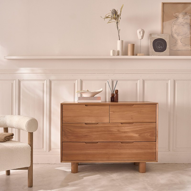 Commode en teck massif 110 cm