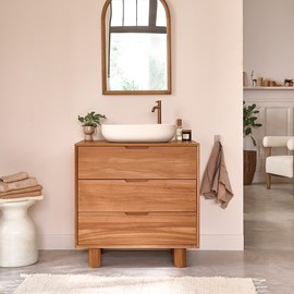 Meuble sous vasque en teck recyclé 150cm