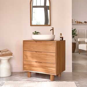 Meuble sous vasque en teck massif 80 cm