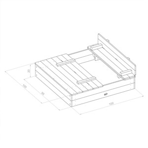 Bac à sable en bois avec bancs ella axi