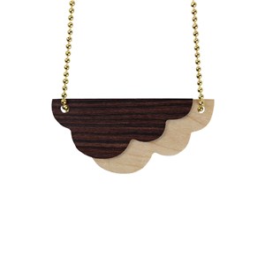 Pendentif en bois et métal céleste