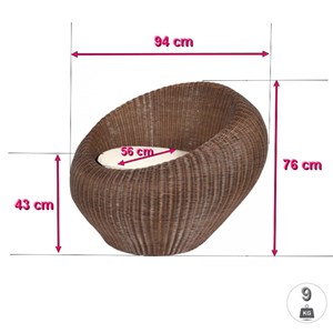 Fauteuil satellite marron en osier