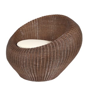 Fauteuil satellite marron en osier