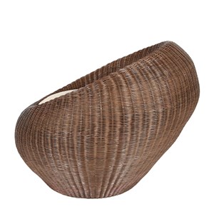 Fauteuil satellite marron en osier