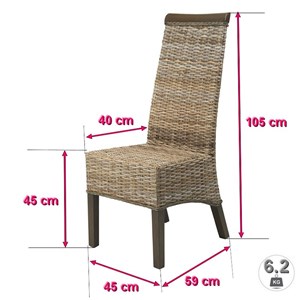 Lot de 6 chaises berlin en kubu