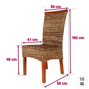 Lot de 6 chaises malibu en abaca