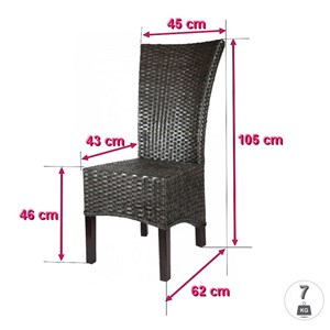 Lot de 6 chaises alma en rotin
