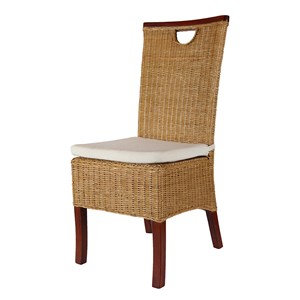 Lot de 6 chaises racine miel en rotin