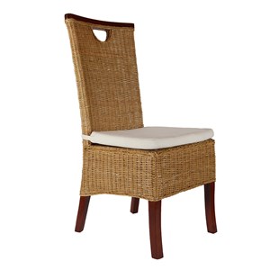 Lot de 6 chaises racine miel en rotin