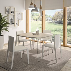 Table à manger carree pieds fil lemon