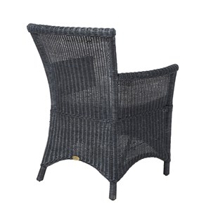 Lot de 6 fauteuils rosas noir en osier