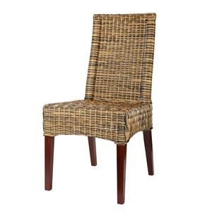 Chaise desna en osier bicolore