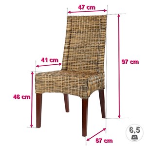 Chaise desna en osier bicolore