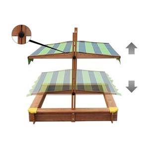 Bac à sable en bois lily + toit parasol