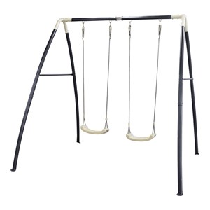 Portique métal noir 2 balançoires axi
