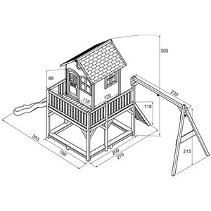 Maisonnette + balançoire double axi