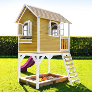 Sarah cabane bois sur pilotis avec tobo