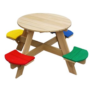 Table pique-nique round en bois ufo arc