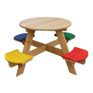 Table pique-nique round en bois ufo arc