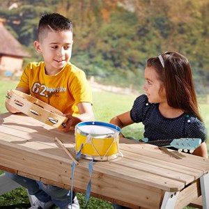 Table sable et eau nick brun blanc avec