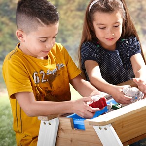 Table sable et eau nick brun blanc avec