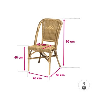 Chaise selva miel en osier fitrit