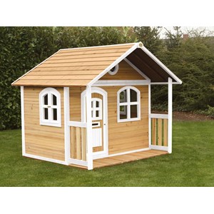 Maison en bois  marron et blanc pour en