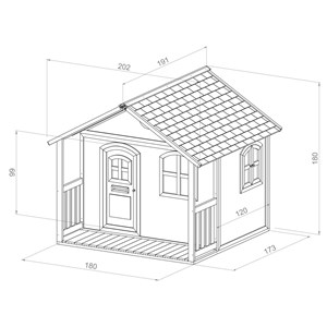 Maison en bois  marron et blanc pour en