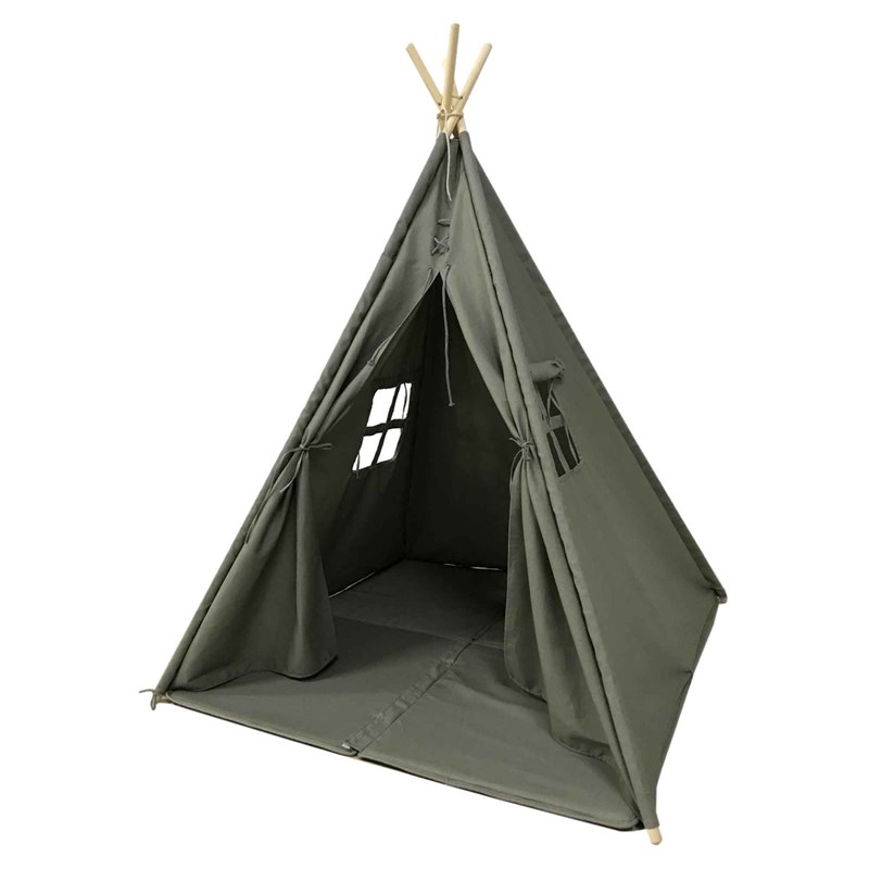 Tente tipi grise pour enfant bois fsc e