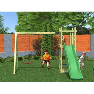 Aire de jeux avec bac à sable et 2 bala