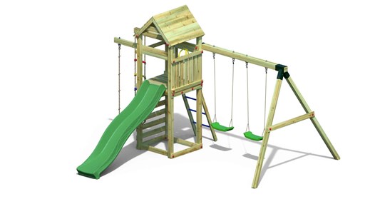 Aire de jeux avec échelle à corde et 2