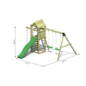 Aire de jeux avec échelle à corde et 2