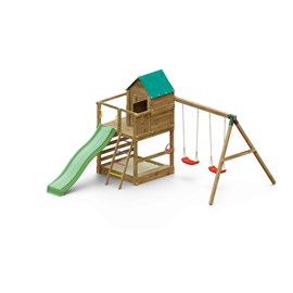 Aire de jeux jarcas en bois avec cabane