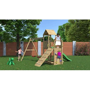 Aire de jeux floppi en bois avec une ta