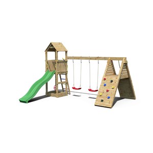 Aire de jeux fleppi en bois avec tobogg