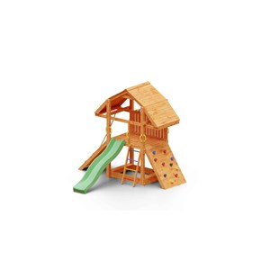 Aire de jeux en bois buffalo avec mur d