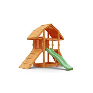 Aire de jeux en bois buffalo avec mur d