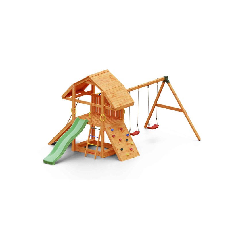 Aire de jeux en bois buffalo avec 2 bal