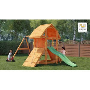 Aire de jeux en bois buffalo avec 2 bal