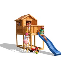Aire de jeux en bois myhouse avec tobog