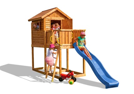 Aire de jeux en bois myhouse avec tobog