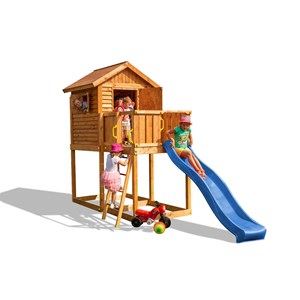 Aire de jeux en bois myhouse avec tobog