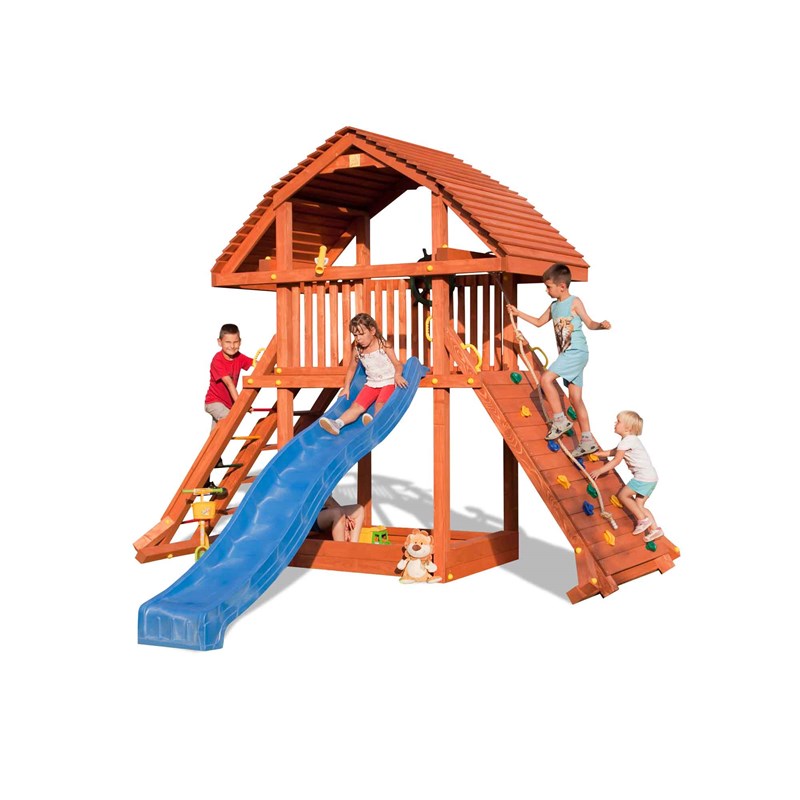 Tour de jeux giant avec toboggan, mur e