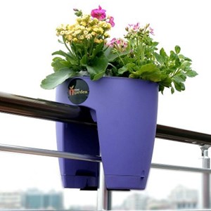 Lot de 2 jardinières balustrade mauves