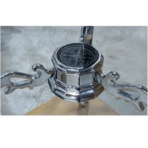 Globe terrestre 33cm 3 pieds chrome navy