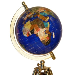 Globe terrestre 22 cm trépied bois navy