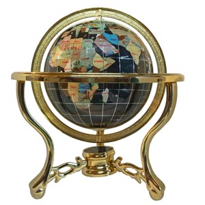 Globe terrestre 15 cm 3 pieds doré noir